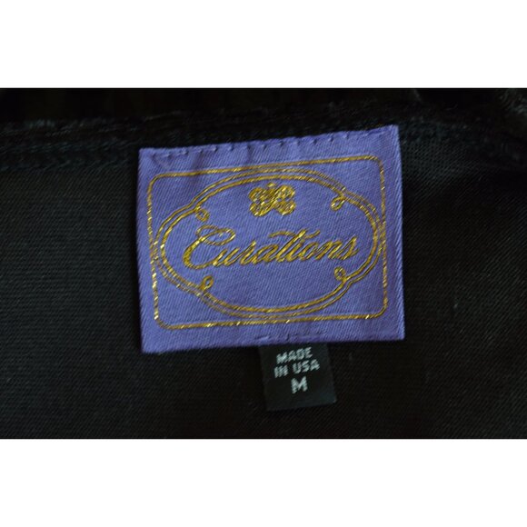 Vintage 90s Black Velvety Dress by Curations size M - Picture 8 of 9